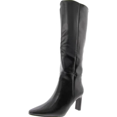 New York And Company Womens Zipper Manmade Knee-high Boots In Black