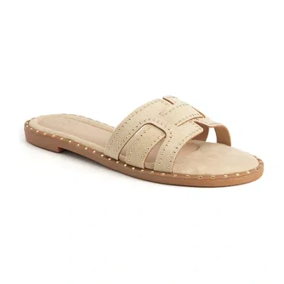 New York And Company Womens Zora Slide Sandals In Neutral