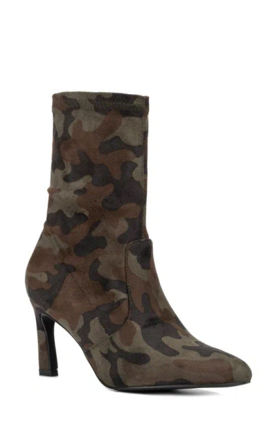 New York And Company Xandra Pointed Toe Bootie In Camouflage