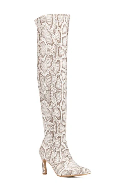 New York And Company Xena Keen High Boot In Bone