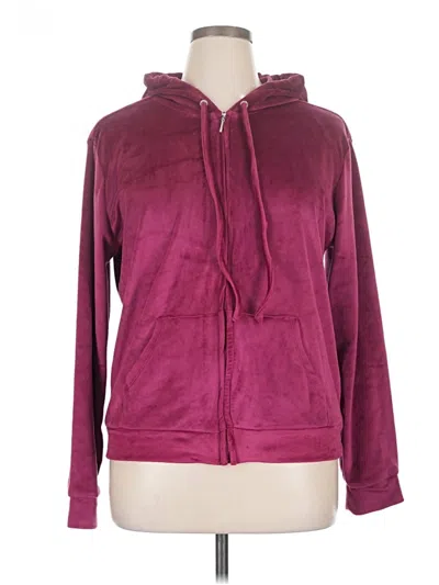 New York And Company Zip Up Hoodie In Burgundy