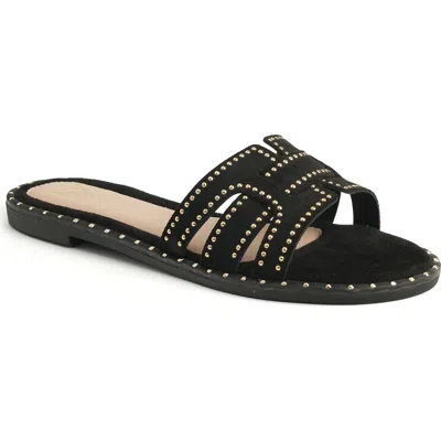New York And Company Zora Flat Sandal In Black