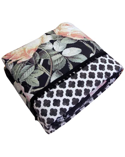New York Botanical Garden Discontinued  Rosalie Reversible Quilt In Black