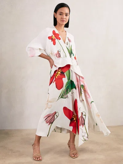 New York Botanical Gardens Ivory | Nybg Floral-print Maxi Dress In White