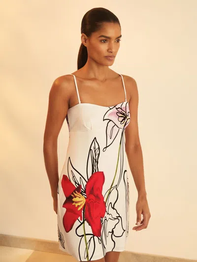 New York Botanical Gardens Ivory | Nybg Floral-print Mini Dress In White