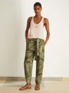 New York Botanical Gardens Khaki | Nybg Linen Floral Tapered Trousers