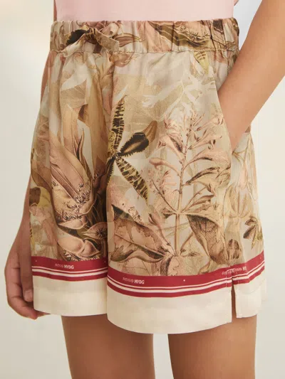 New York Botanical Gardens Khaki 9-13 Yrs | Nybg Satin Floral-print Shorts