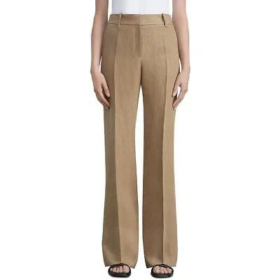 Pre-owned New York Lafayette 148 York Womens Tan High Rise Business Wide Leg Pants 10 Bhfo 5248 In Brown