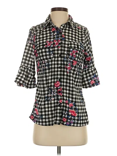 Pre-owned New York Laundry 3/4 Sleeve Blouse In Black