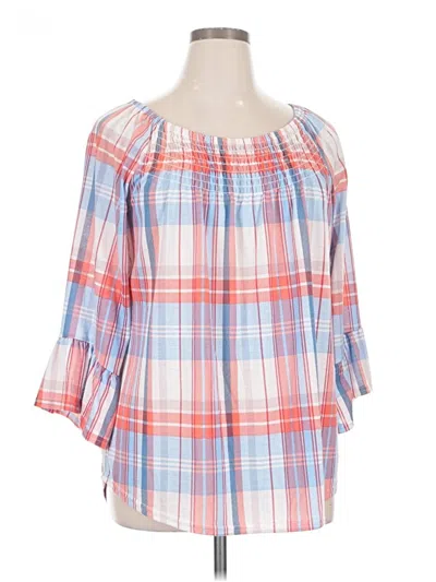 Pre-owned New York Laundry 3/4 Sleeve Blouse In Blue