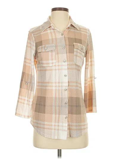 Pre-owned New York Laundry 3/4 Sleeve Blouse In Brown