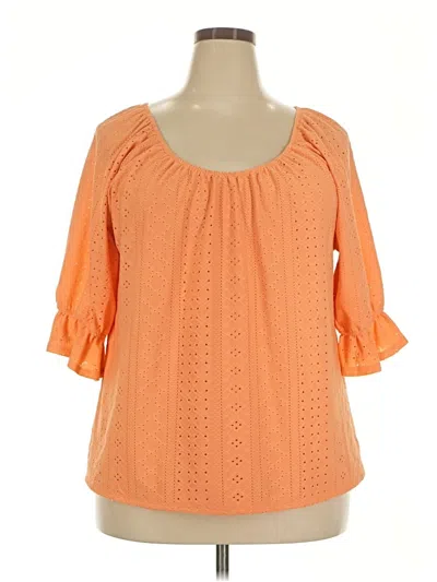 Pre-owned New York Laundry 3/4 Sleeve Blouse In Orange