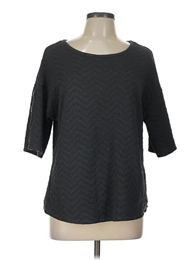 Pre-owned New York Laundry 3/4 Sleeve Top Black Boatneck Tops
