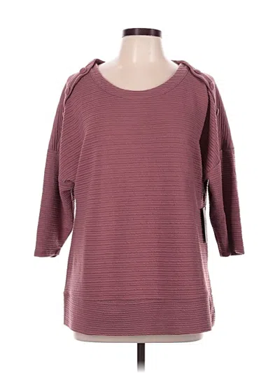 New York Laundry 3/4 Sleeve Top Burgundy Cold Shoulder Neckline Tops In Pink