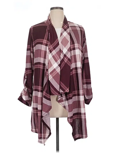 Pre-owned New York Laundry Cardigan Sweater In Burgundy