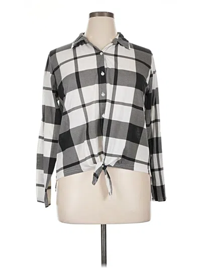 Pre-owned New York Laundry Long Sleeve Blouse In Gray