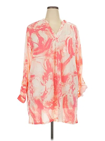 Pre-owned New York Laundry Long Sleeve Blouse In Pink