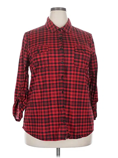 Pre-owned New York Laundry Long Sleeve Blouse In Red