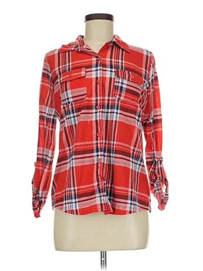 Pre-owned New York Laundry Long Sleeve Blouse In Red