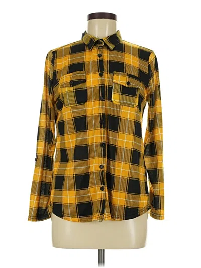 Pre-owned New York Laundry Long Sleeve Button Down Shirt In Yellow