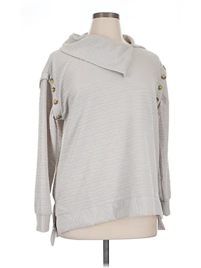 Pre-owned New York Laundry Long Sleeve Top Gray Cowl Neck Tops