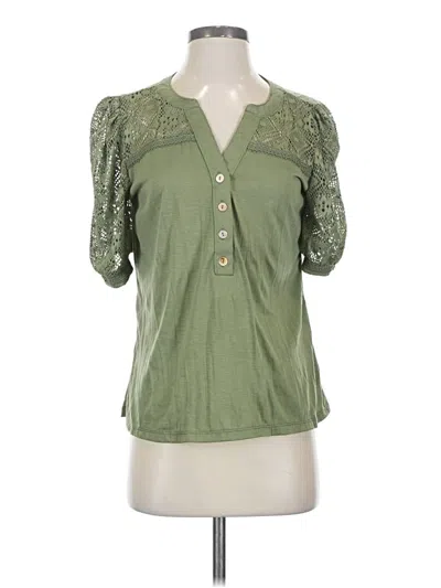 Pre-owned New York Laundry Short Sleeve Blouse In Green