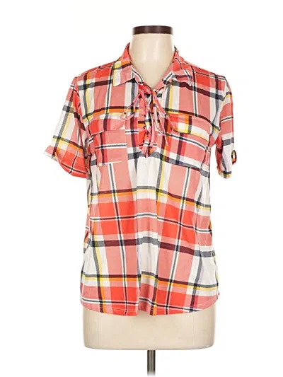 Pre-owned New York Laundry Short Sleeve Blouse In Orange