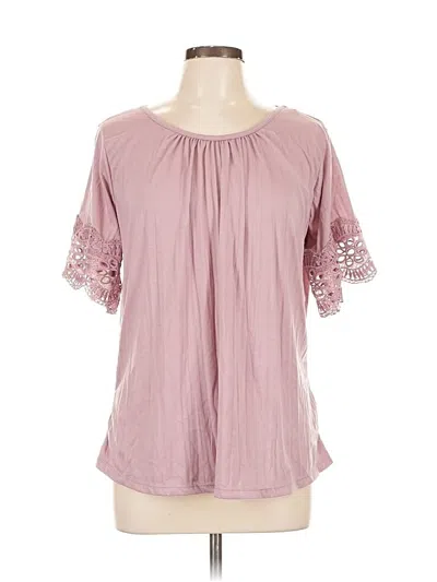 Pre-owned New York Laundry Short Sleeve Blouse In Pink
