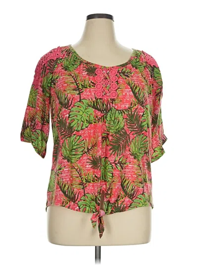 Pre-owned New York Laundry Short Sleeve Blouse In Pink