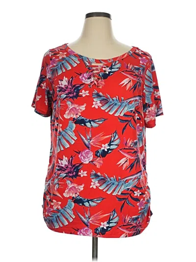 Pre-owned New York Laundry Short Sleeve T-shirt In Red