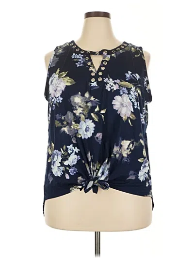 Pre-owned New York Laundry Sleeveless Blouse In Blue