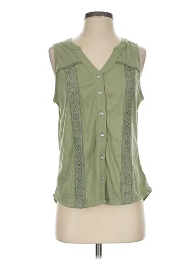 Pre-owned New York Laundry Sleeveless Blouse In Green