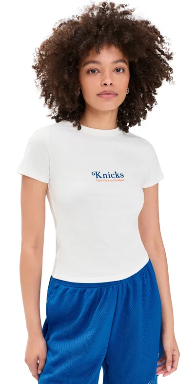 New York Or Nowhere Knicks Give & Go Baby Tee Off White