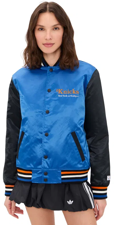 New York Or Nowhere Knicks Give & Go Varsity Jacket Royal Blue
