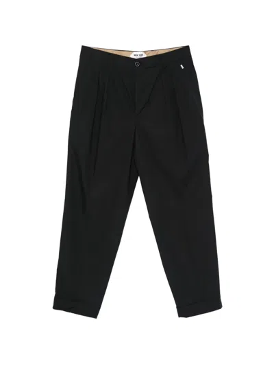 New York Resident John Pleated Turned-up Trousers In Black