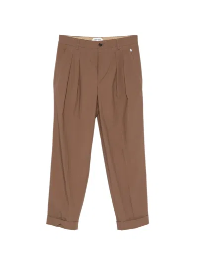 New York Resident John Pleated Turn-up Trousers In Brown
