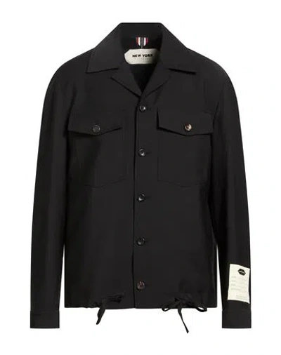 New York Resident Man Jacket Black Size 42 Polyester, Virgin Wool, Elastane