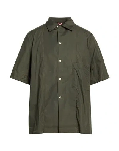 New York Resident Man Shirt Military Green Size L Cotton