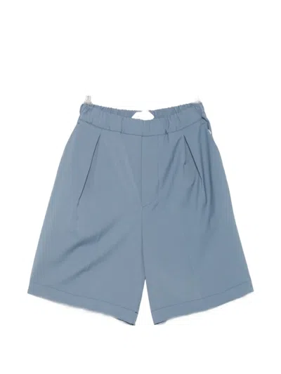 New York Resident Pleated Elasticated-waist Shorts In Blue