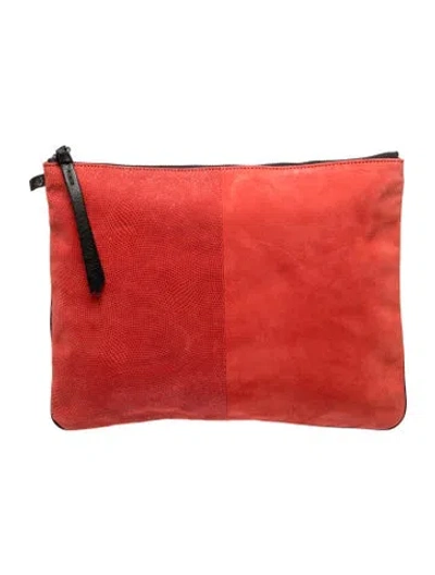 Pre-owned Newbark Leather Clutch In Orange