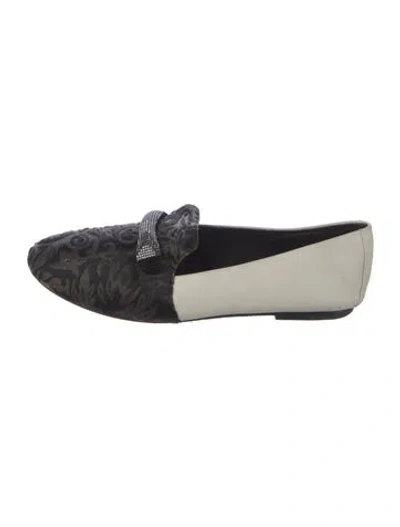 Pre-owned Newbark Leather Colorblock Pattern Loafers In Black