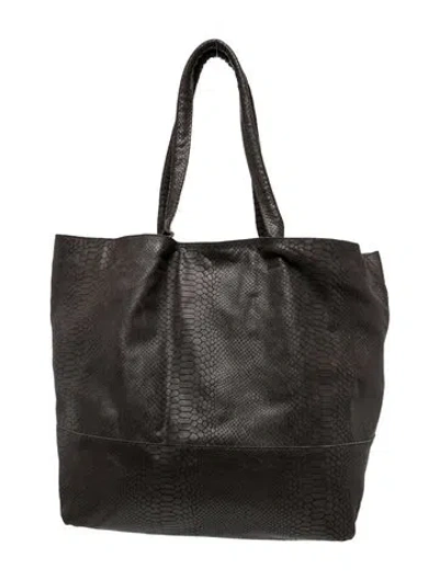 Pre-owned Newbark Leather Tote In Gray