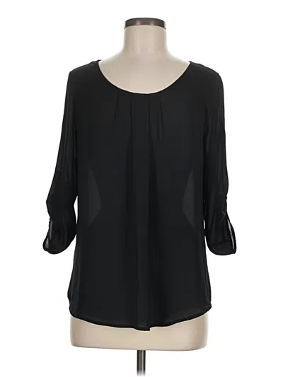 Pre-owned Newbury Kustom 3/4 Sleeve Blouse In Black