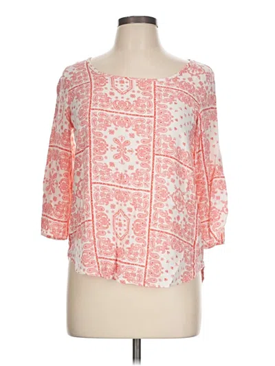 Pre-owned Newbury Kustom 3/4 Sleeve Blouse In Orange