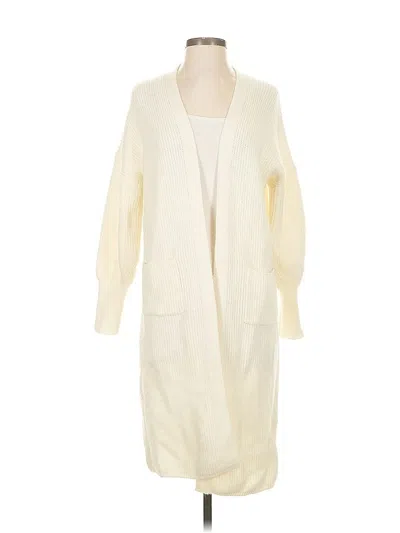 Pre-owned Newbury Kustom Cardigan Sweater In White