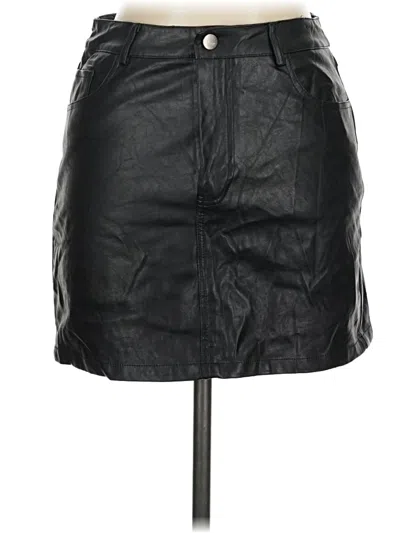 Pre-owned Newbury Kustom Faux Leather Skirt In Black