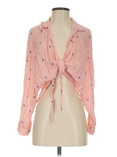 Pre-owned Newbury Kustom Long Sleeve Blouse In Pink