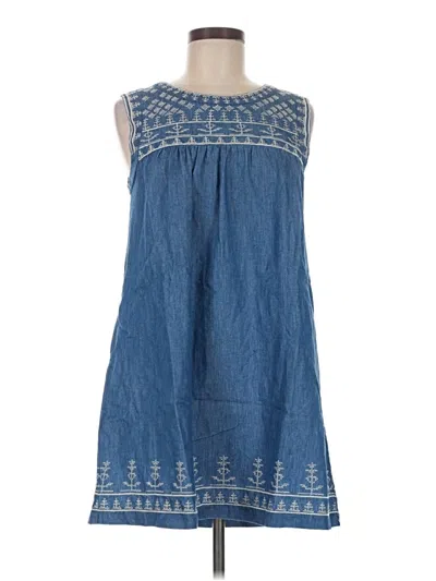 Pre-owned Newbury Kustom Tank Top Blue Strapless Neckline Tops