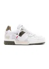 Newlab - White Leather And White Nubuck Basket/i02white/oliv Sneaker