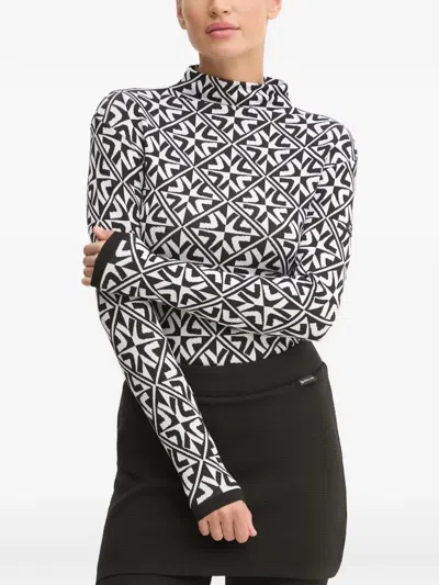 Newland Alpina Geometric-pattern High-neck Base Layer In Black